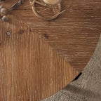 Table basse ronde avec pieds en croix Naturel et Or / Naturel et Noir