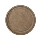 Table d'appoint ronde de style champêtre français, blanc vieilli et naturel, pour 1 personne