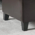 Banc de rangement ottoman en similicuir touffeté marron, moyen, 1-2 places