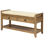Banc de rangement d'entrée 1 personne avec tiroirs, Marine antique/Gris délavé/Pin ancien/Blanc/Espresso
