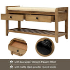 Banc de rangement d'entrée 1 personne avec tiroirs, Marine antique/Gris délavé/Pin ancien/Blanc/Espresso