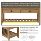 Banc de rangement d'entrée 1 personne avec tiroirs, Marine antique/Gris délavé/Pin ancien/Blanc/Espresso