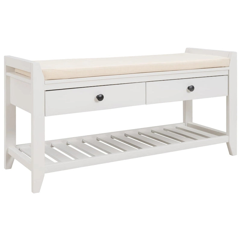 Banc de rangement d'entrée 1 personne avec tiroirs, Marine antique/Gris délavé/Pin ancien/Blanc/Espresso