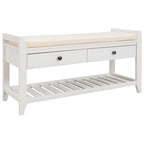 Banc de rangement d'entrée 1 personne avec tiroirs, Marine antique/Gris délavé/Pin ancien/Blanc/Espresso