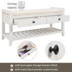 Banc de rangement d'entrée 1 personne avec tiroirs, Marine antique/Gris délavé/Pin ancien/Blanc/Espresso