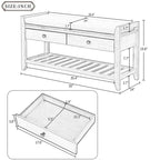 Banc de rangement d'entrée 1 personne avec tiroirs, Marine antique/Gris délavé/Pin ancien/Blanc/Espresso