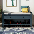 Banc de rangement d'entrée 1 personne avec tiroirs, Marine antique/Gris délavé/Pin ancien/Blanc/Espresso