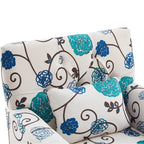 Fauteuil d'appoint capitonné une place avec oreiller lombaire, bleu lac / gris / beige / marron