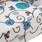 Fauteuil d'appoint capitonné une place avec oreiller lombaire, bleu lac / gris / beige / marron