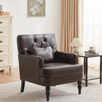 Fauteuil d'appoint capitonné une place avec oreiller lombaire, bleu lac / gris / beige / marron