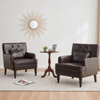 Fauteuil d'appoint capitonné une place avec oreiller lombaire, bleu lac / gris / beige / marron