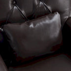 Fauteuil d'appoint capitonné une place avec oreiller lombaire, bleu lac / gris / beige / marron
