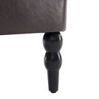 Fauteuil d'appoint capitonné une place avec oreiller lombaire, bleu lac / gris / beige / marron