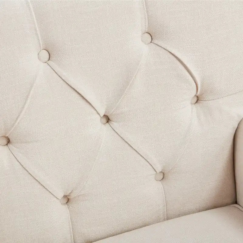 Fauteuil d'appoint capitonné une place avec oreiller lombaire, bleu lac / gris / beige / marron