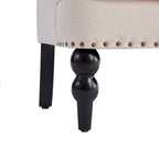 Fauteuil d'appoint capitonné une place avec oreiller lombaire, bleu lac / gris / beige / marron