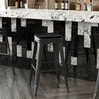 Tabouret de bar sans dossier empilable, multicolore, intérieur/extérieur, 1 place