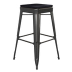 Tabouret de bar sans dossier empilable, multicolore, intérieur/extérieur, 1 place