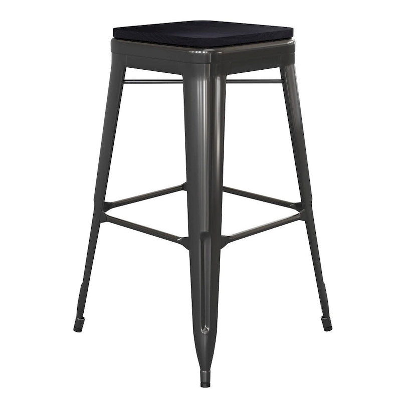 Tabouret de bar sans dossier empilable, multicolore, intérieur/extérieur, 1 place
