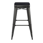 Tabouret de bar sans dossier empilable, multicolore, intérieur/extérieur, 1 place