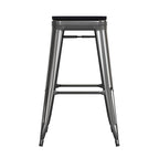 Tabouret de bar sans dossier empilable, multicolore, intérieur/extérieur, 1 place