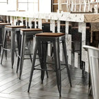 Tabouret de bar sans dossier empilable, multicolore, intérieur/extérieur, 1 place