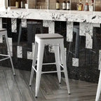 Tabouret de bar sans dossier empilable, multicolore, intérieur/extérieur, 1 place