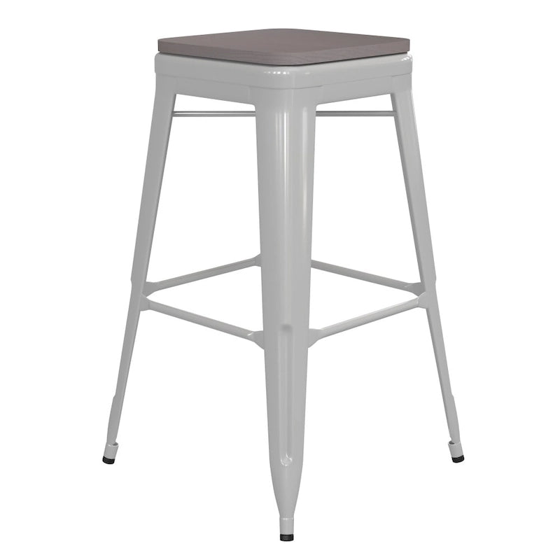 Tabouret de bar sans dossier empilable, multicolore, intérieur/extérieur, 1 place