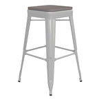 Tabouret de bar sans dossier empilable, multicolore, intérieur/extérieur, 1 place