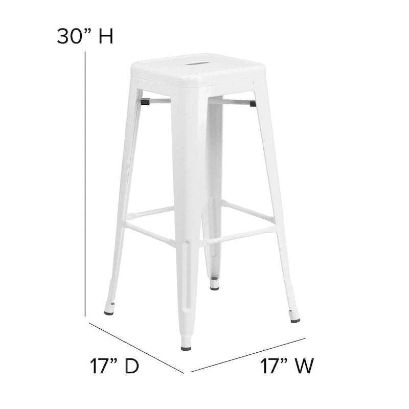 Tabouret de bar sans dossier empilable, multicolore, intérieur/extérieur, 1 place