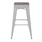 Tabouret de bar sans dossier empilable, multicolore, intérieur/extérieur, 1 place