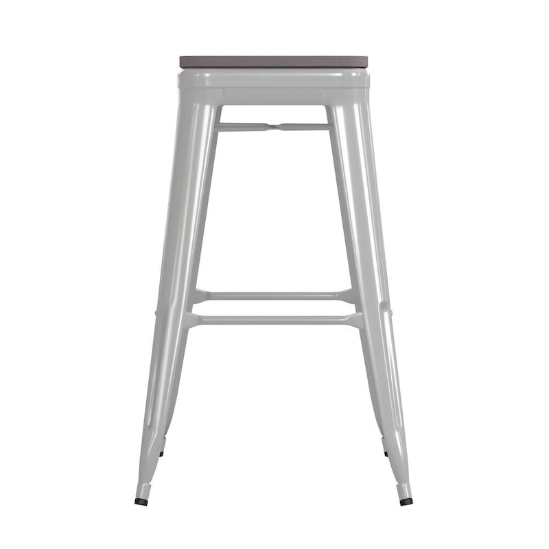 Tabouret de bar sans dossier empilable, multicolore, intérieur/extérieur, 1 place