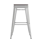 Tabouret de bar sans dossier empilable, multicolore, intérieur/extérieur, 1 place