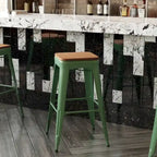Tabouret de bar sans dossier empilable, multicolore, intérieur/extérieur, 1 place