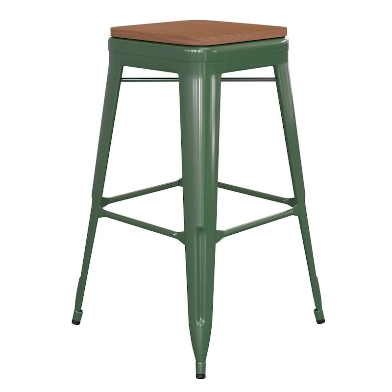 Tabouret de bar sans dossier empilable, multicolore, intérieur/extérieur, 1 place