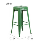 Tabouret de bar sans dossier empilable, multicolore, intérieur/extérieur, 1 place