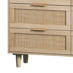 Commode à 6 tiroirs en rotin, Naturel/Noir, Monousager