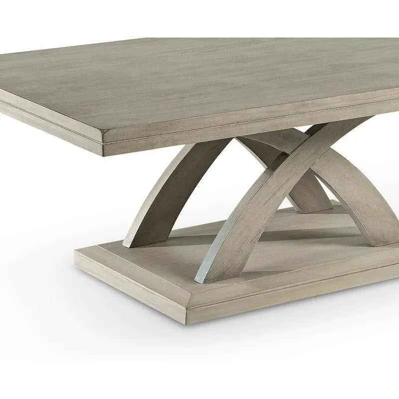 Table basse grise en X, style décontracté, 1 place