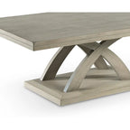 Table basse grise en X, style décontracté, 1 place