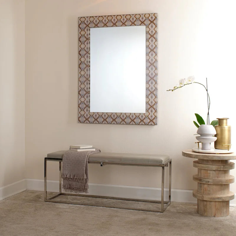 Banc en cuir gris, style Art déco, 1 place