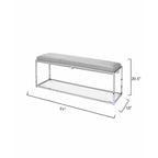 Banc en cuir gris, style Art déco, 1 place