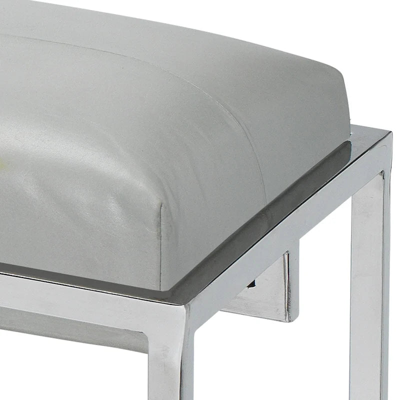 Banc en cuir gris, style Art déco, 1 place