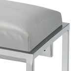 Banc en cuir gris, style Art déco, 1 place