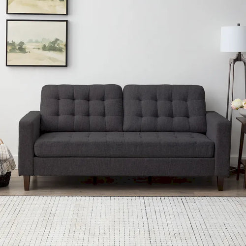 76" Square Arm Sofa | Velvet / Faux Leather / Fabric | Multi-Color | Seats 2–3