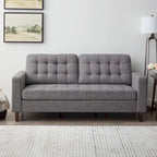 Canapé à bras carrés de 193 cm | Velours / Similicuir / Tissu | Plusieurs coloris | 2-3 places