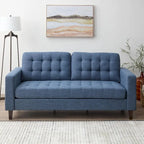 Canapé à bras carrés de 193 cm | Velours / Similicuir / Tissu | Plusieurs coloris | 2-3 places