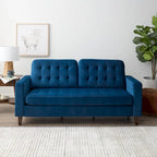 Canapé à bras carrés de 193 cm | Velours / Similicuir / Tissu | Plusieurs coloris | 2-3 places