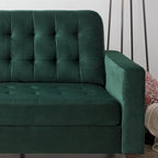 Canapé à bras carrés de 193 cm | Velours / Similicuir / Tissu | Plusieurs coloris | 2-3 places