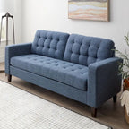 Canapé à bras carrés de 193 cm | Velours / Similicuir / Tissu | Plusieurs coloris | 2-3 places