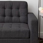 Canapé à bras carrés de 193 cm | Velours / Similicuir / Tissu | Plusieurs coloris | 2-3 places