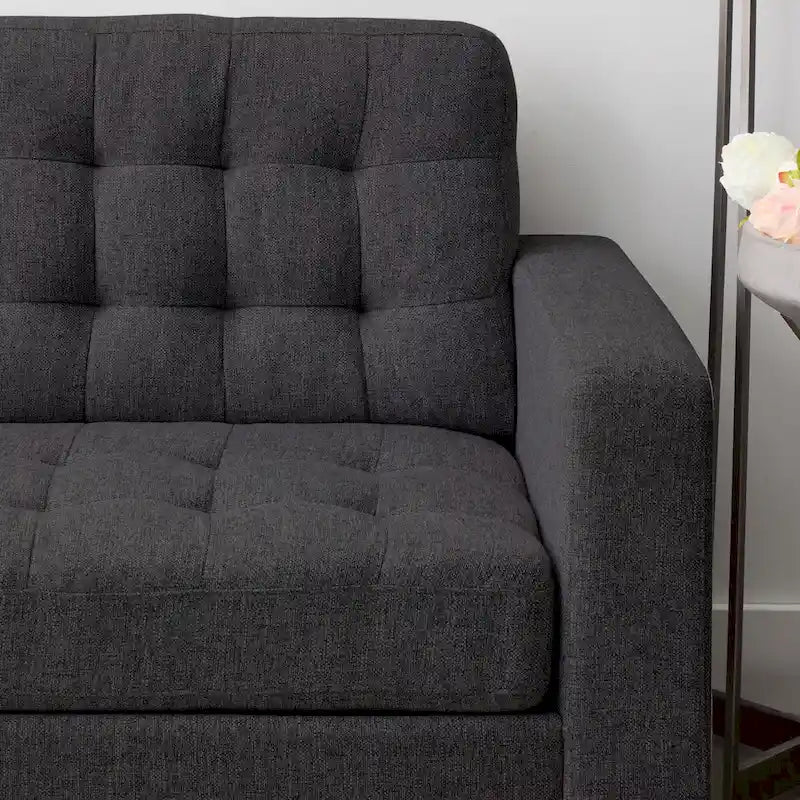 Canapé à bras carrés de 193 cm | Velours / Similicuir / Tissu | Plusieurs coloris | 2-3 places